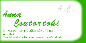 anna csutortoki business card