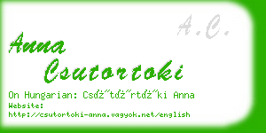 anna csutortoki business card